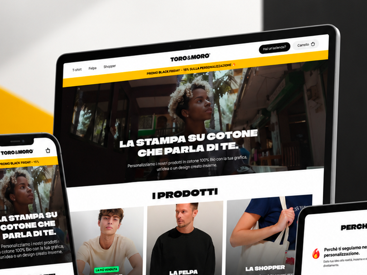Progetto UX e UI ecommerce Toro e Moro